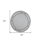 7' Round Ivory Round Indoor Outdoor Area Rug - Homeroots - Flyclothing LLC
