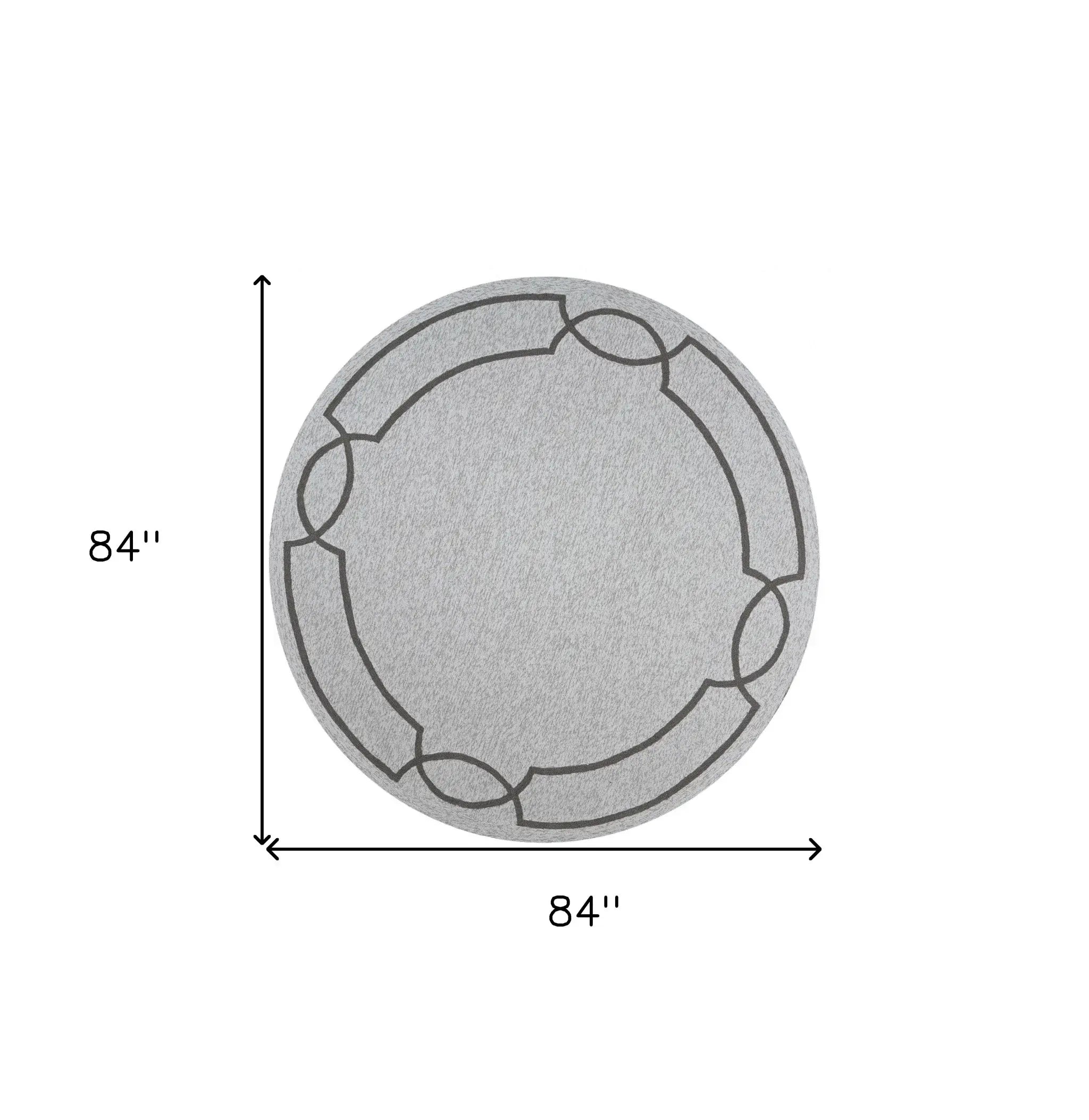 7' Round Ivory Round Indoor Outdoor Area Rug - Homeroots - Flyclothing LLC