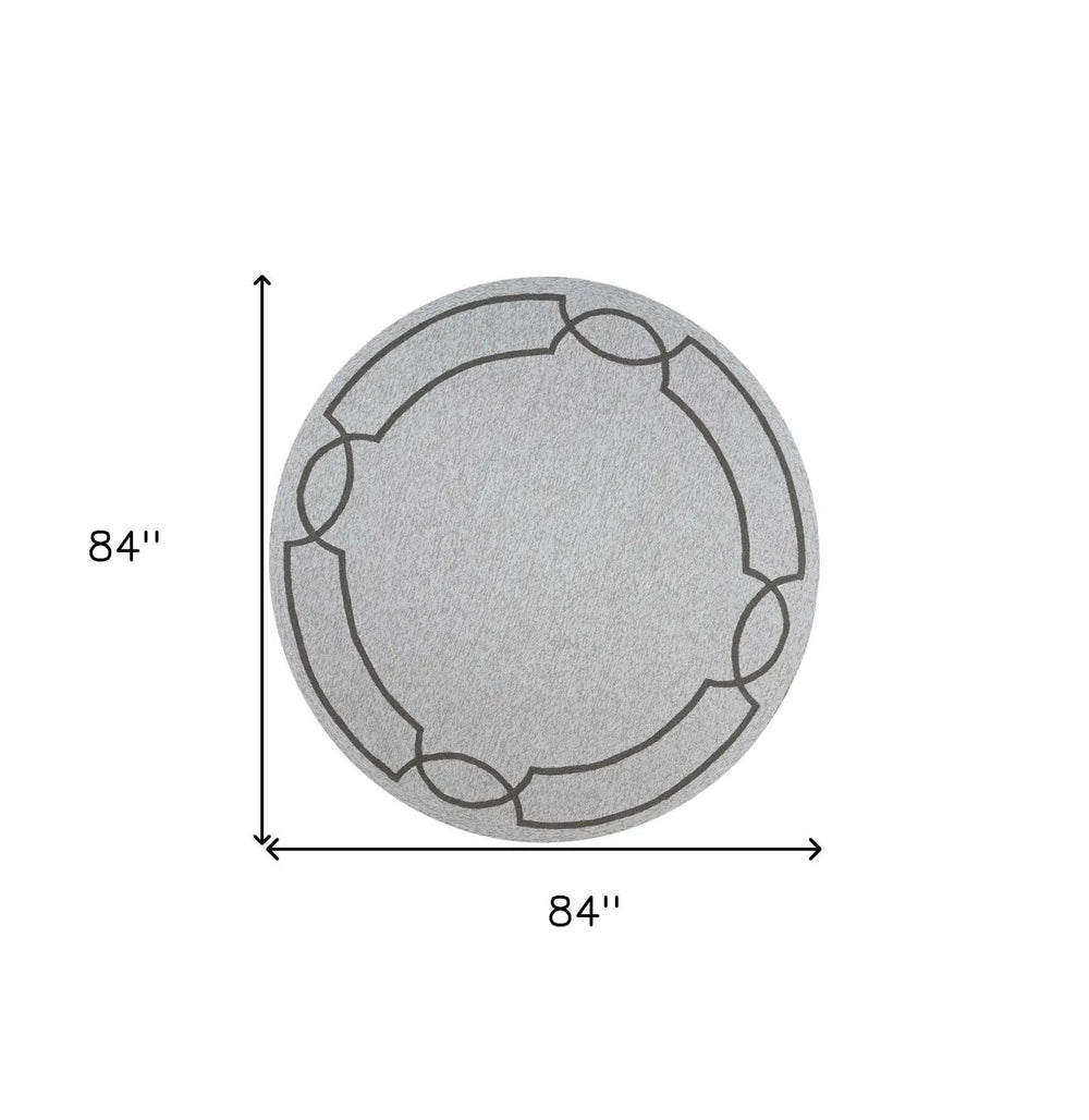 7' Round Ivory Round Indoor Outdoor Area Rug - Homeroots - Flyclothing LLC