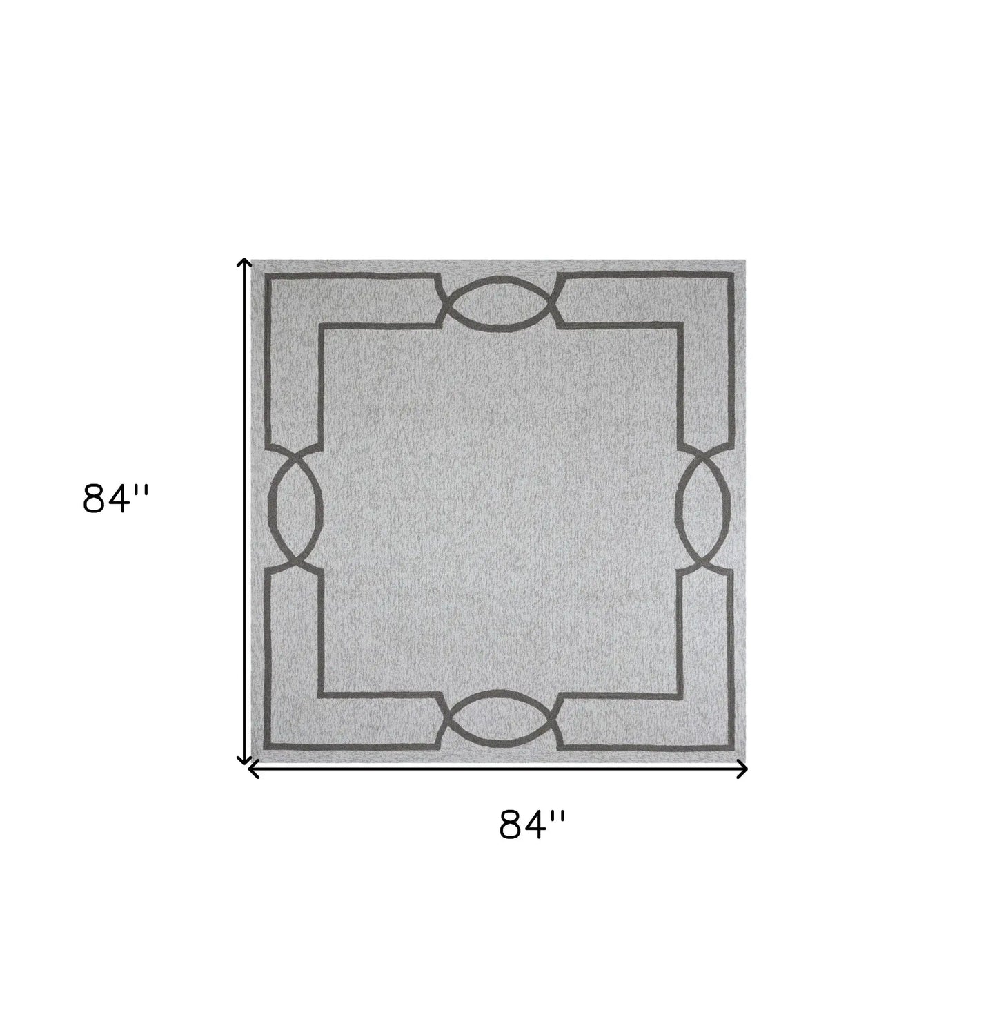 7' X 7' Oatmeal Ivory Geometric Hand Hooked Area Rug - Homeroots - Flyclothing LLC