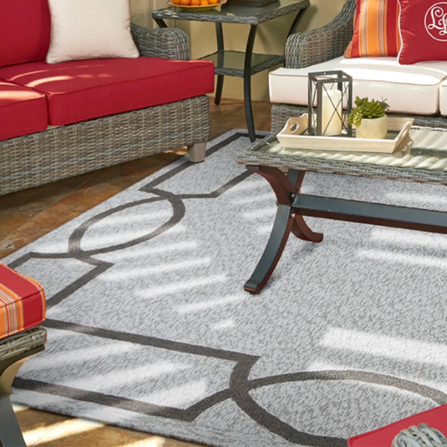 7' X 7' Oatmeal Ivory Geometric Hand Hooked Area Rug - Homeroots - Flyclothing LLC