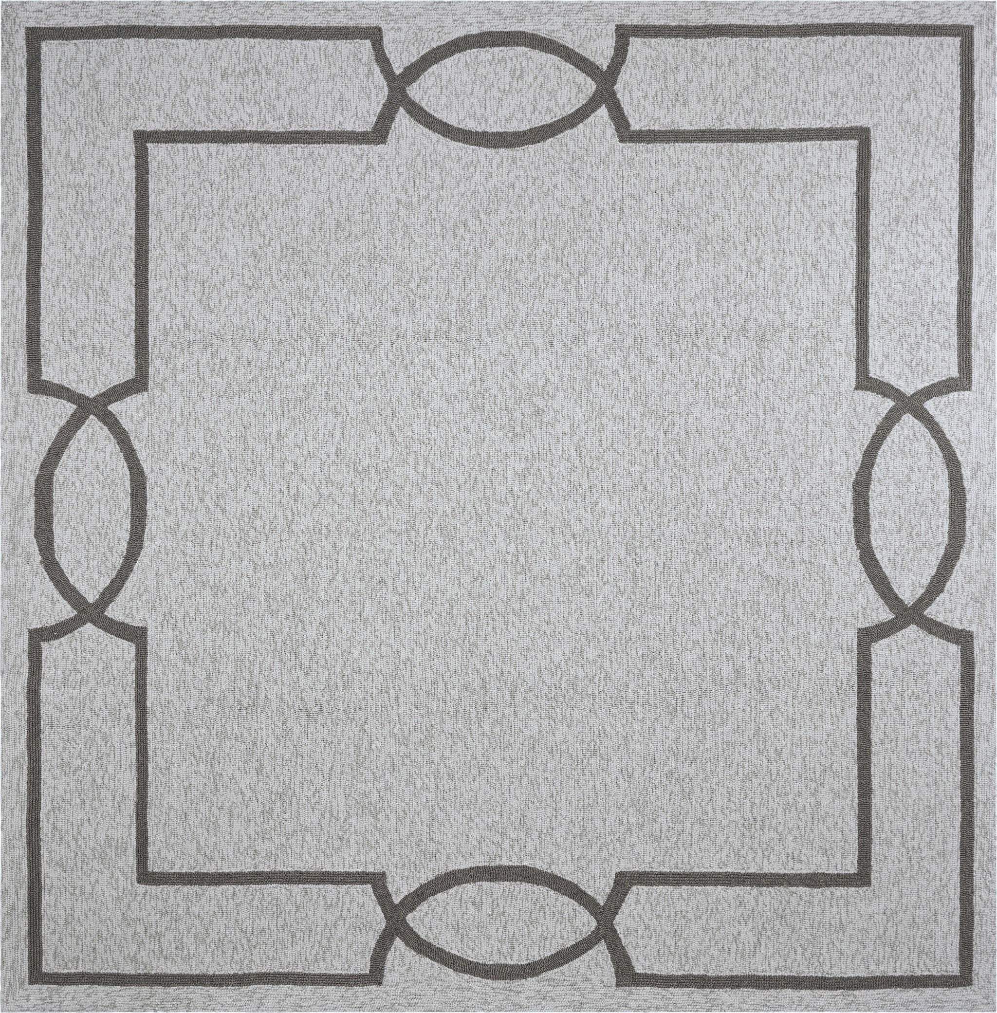 7' X 7' Oatmeal Ivory Geometric Hand Hooked Area Rug - Homeroots - Flyclothing LLC