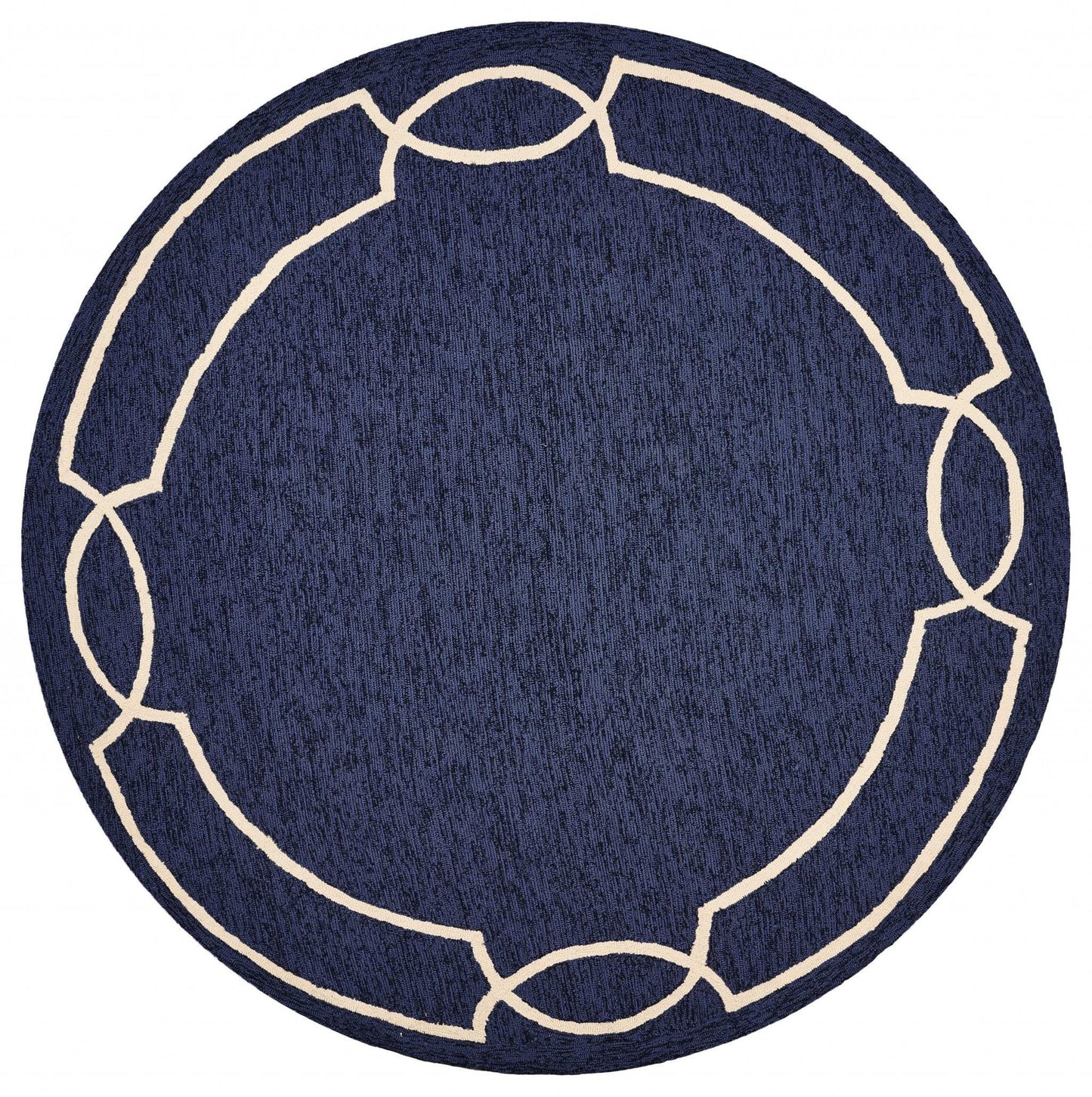 7' Round Blue Round Indoor Outdoor Area Rug - Homeroots - Flyclothing LLC
