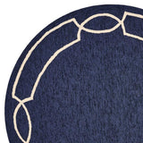 7' Round Blue Round Indoor Outdoor Area Rug - Homeroots - Flyclothing LLC