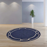 7' Round Blue Round Indoor Outdoor Area Rug - Homeroots - Flyclothing LLC