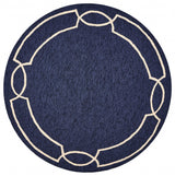 7' Round Blue Round Indoor Outdoor Area Rug - Homeroots - Flyclothing LLC
