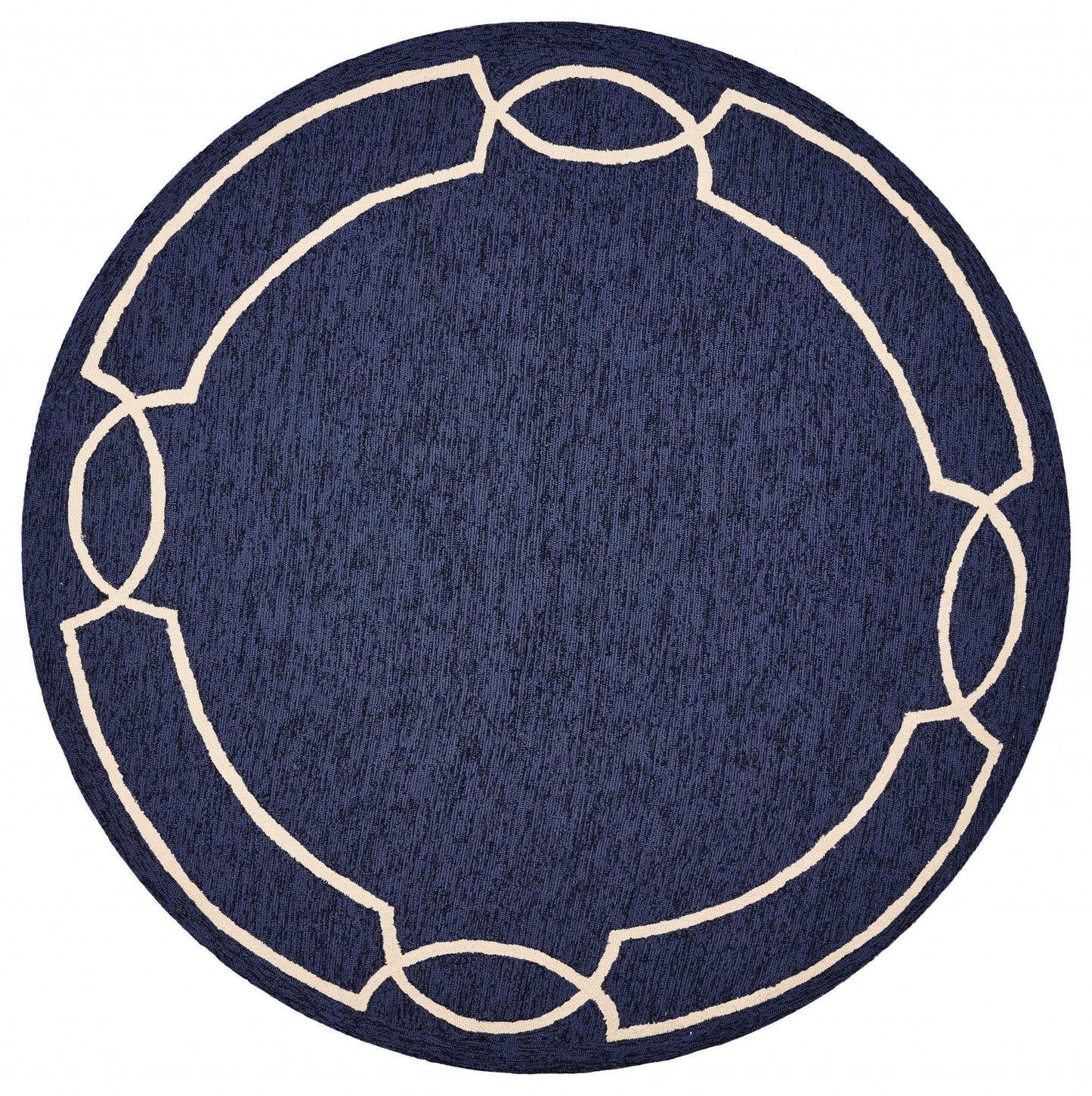 7' Round Blue Round Indoor Outdoor Area Rug - Homeroots - Flyclothing LLC
