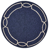 7' Round Blue Round Indoor Outdoor Area Rug - Homeroots - Flyclothing LLC