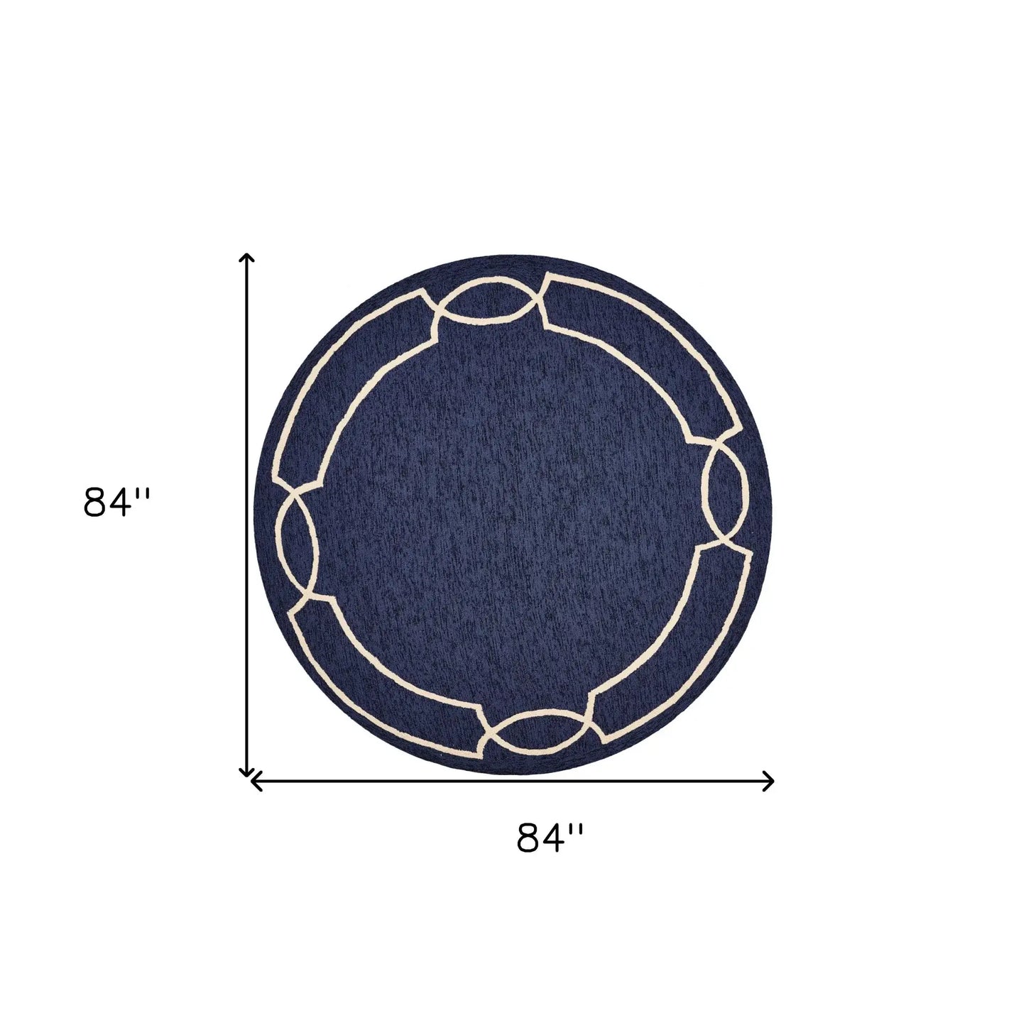 7' Round Blue Round Indoor Outdoor Area Rug - Homeroots - Flyclothing LLC