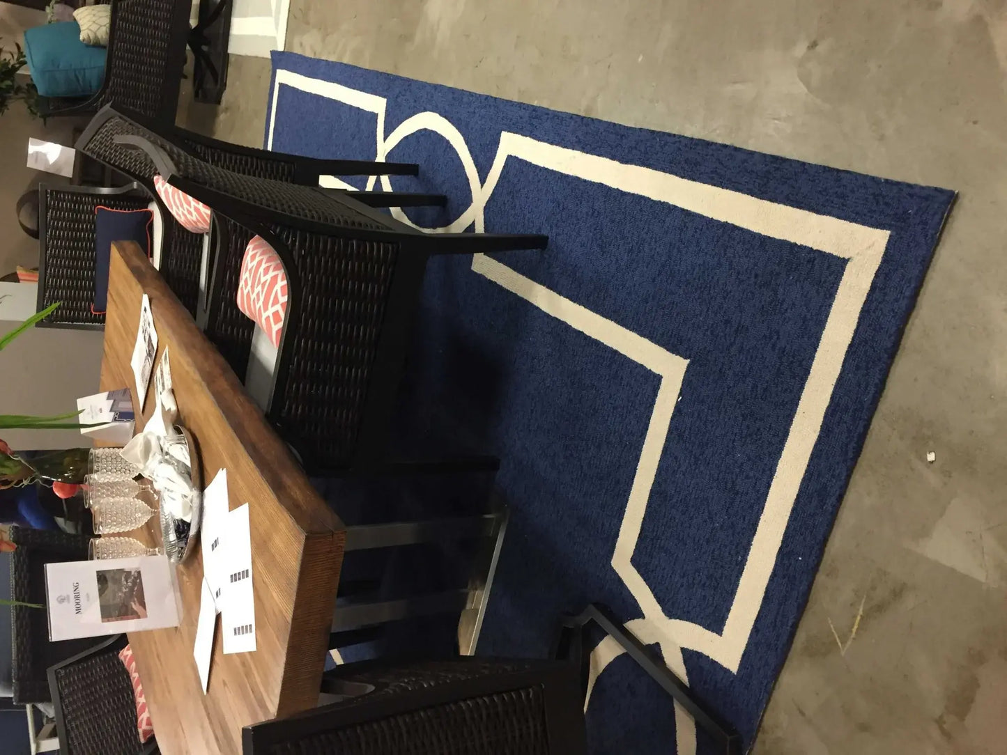 7' X 7' Ocean Blue Hand Hooked Area Rug - Homeroots - Flyclothing LLC