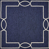 7' X 7' Ocean Blue Hand Hooked Area Rug - Homeroots - Flyclothing LLC