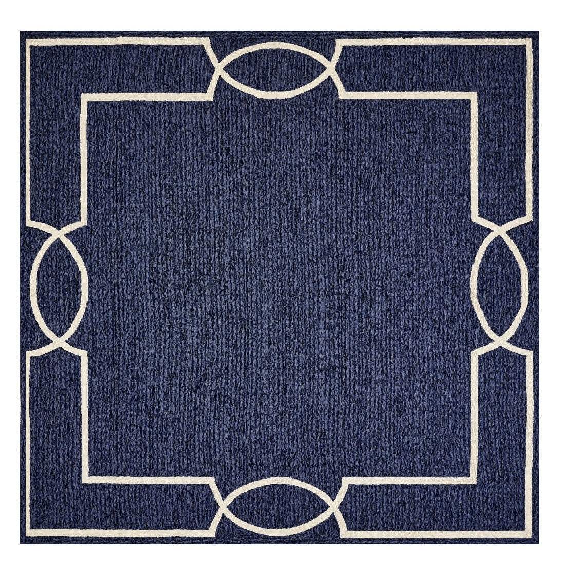 7' X 7' Ocean Blue Hand Hooked Area Rug - Homeroots - Flyclothing LLC