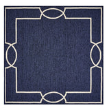 7' X 7' Ocean Blue Hand Hooked Area Rug - Homeroots