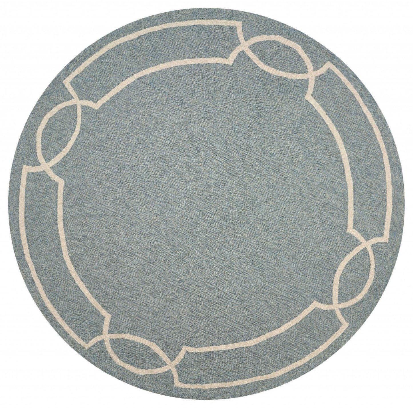 7' Round Blue Round Indoor Outdoor Area Rug - Homeroots - Flyclothing LLC