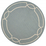 7' Round Blue Round Indoor Outdoor Area Rug - Homeroots - Flyclothing LLC