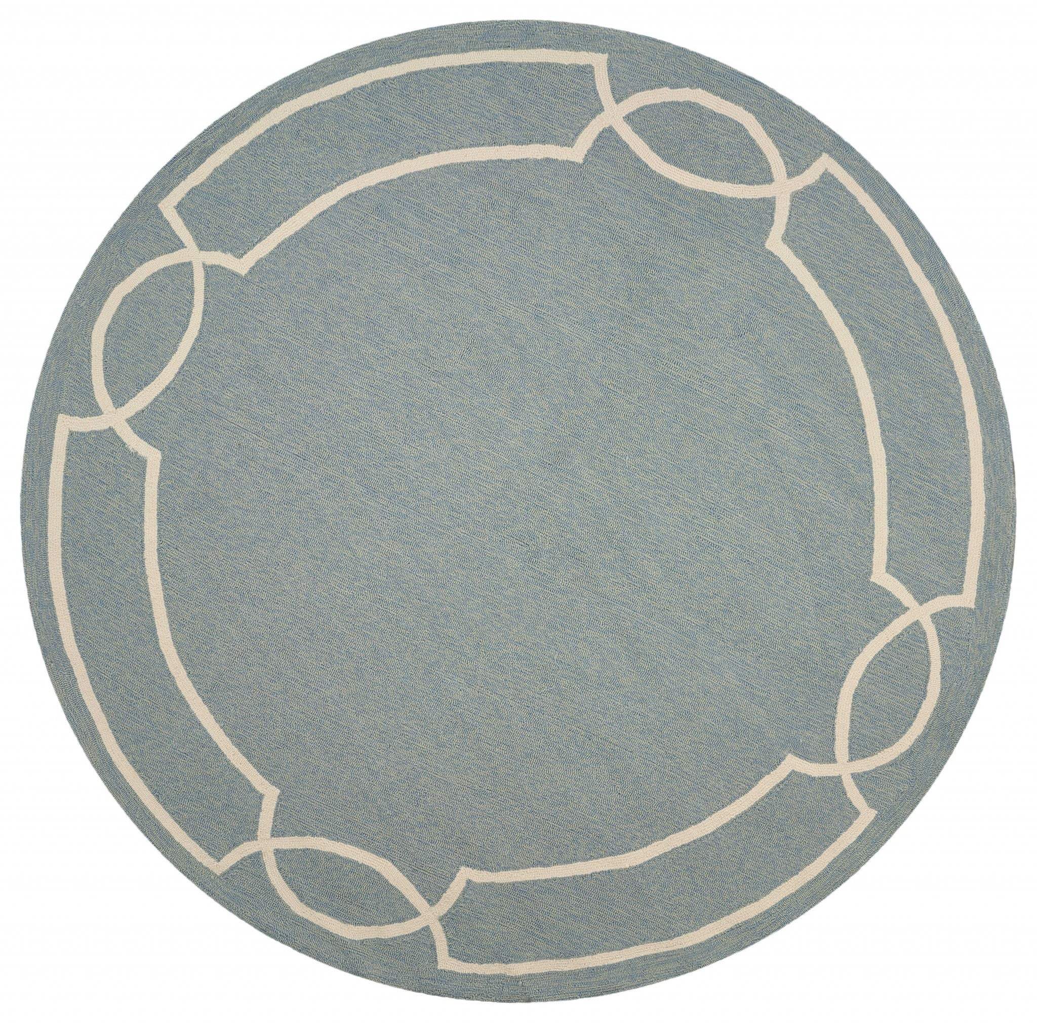 7' Round Blue Round Indoor Outdoor Area Rug - Homeroots - Flyclothing LLC