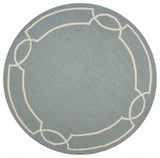 7' Round Blue Round Indoor Outdoor Area Rug - Homeroots - Flyclothing LLC