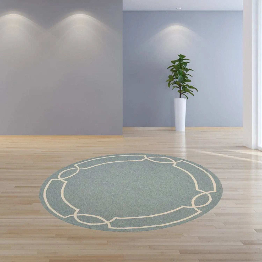 7' Round Blue Round Indoor Outdoor Area Rug - Homeroots - Flyclothing LLC