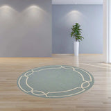 7' Round Blue Round Indoor Outdoor Area Rug - Homeroots - Flyclothing LLC