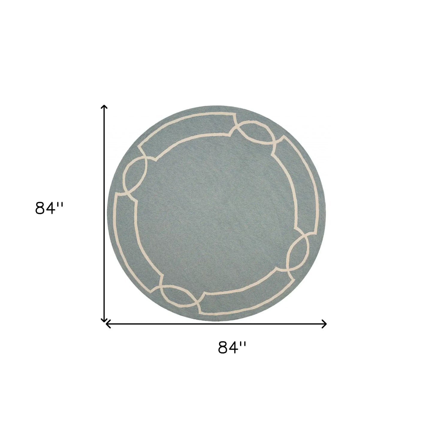 7' Round Blue Round Indoor Outdoor Area Rug - Homeroots - Flyclothing LLC