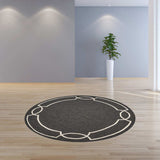 7' Round Onyx Round Indoor Outdoor Area Rug - Homeroots - Flyclothing LLC
