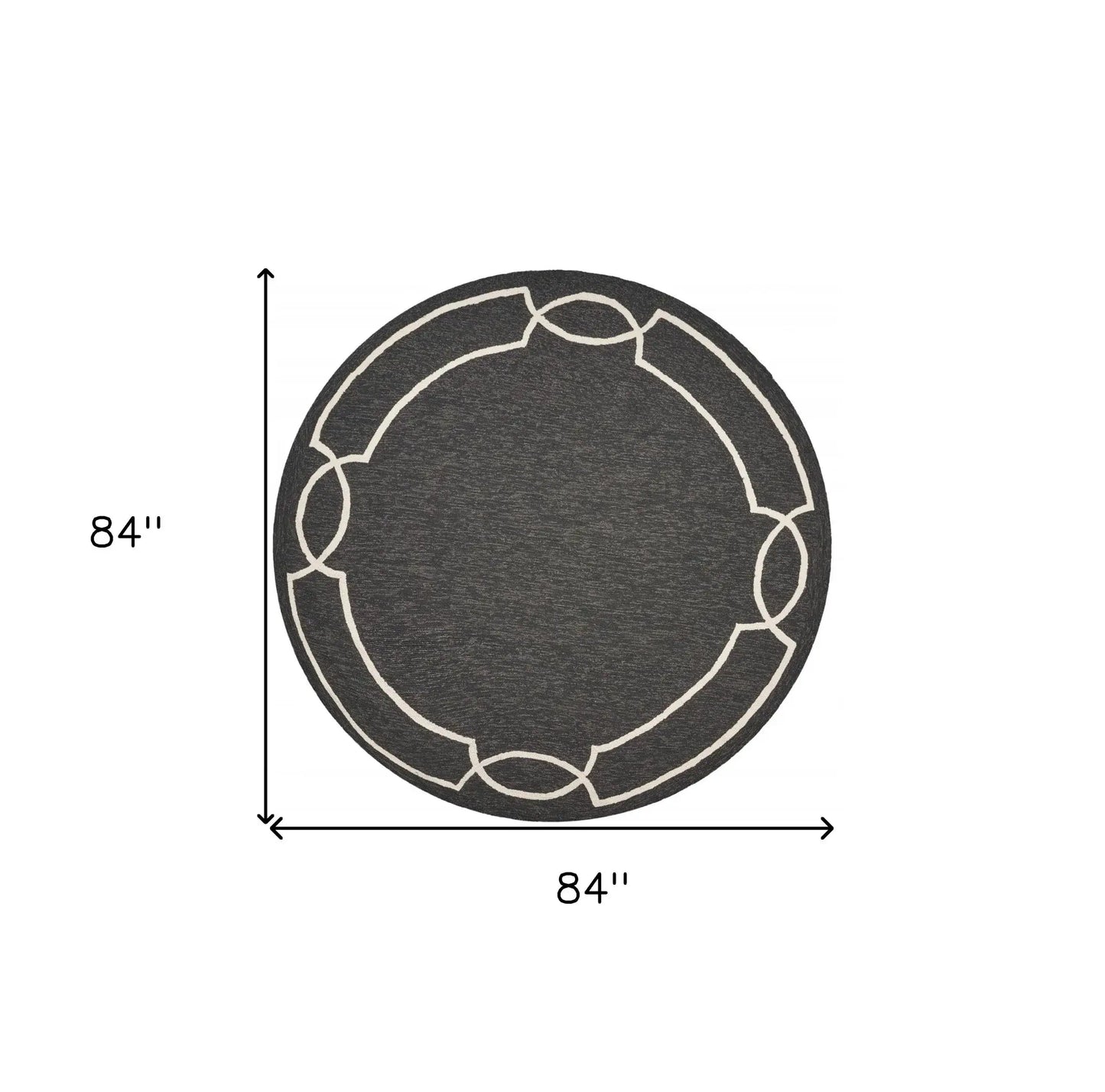 7' Round Onyx Round Indoor Outdoor Area Rug - Homeroots - Flyclothing LLC