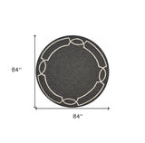 7' Round Onyx Round Indoor Outdoor Area Rug - Homeroots - Flyclothing LLC