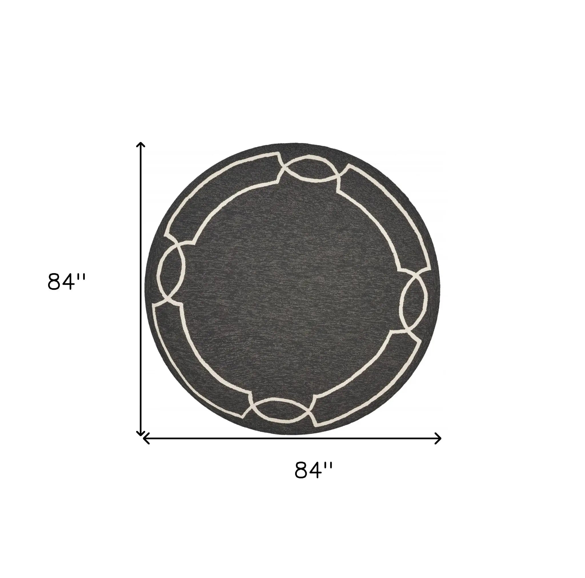 7' Round Onyx Round Indoor Outdoor Area Rug - Homeroots - Flyclothing LLC