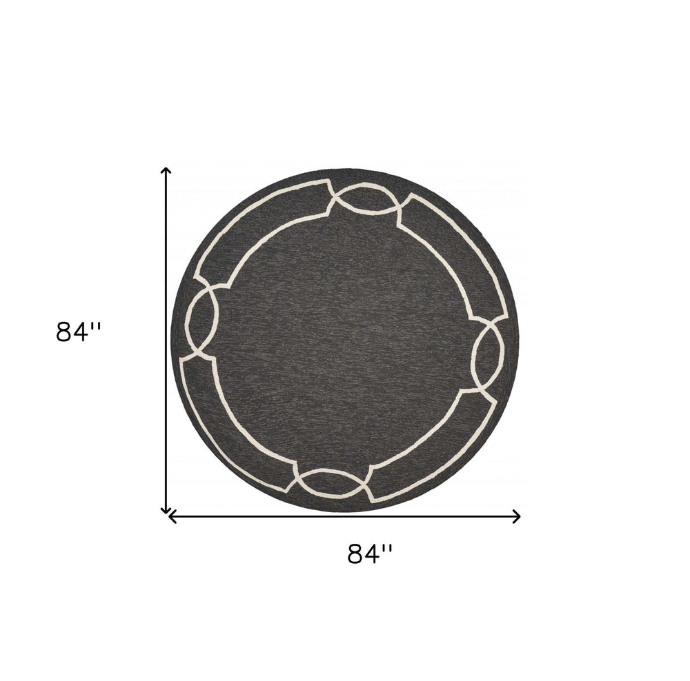 7' Round Onyx Round Indoor Outdoor Area Rug - Homeroots - Flyclothing LLC