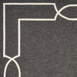 7' X 7' Black Geometric Hand Hooked Area Rug - Homeroots