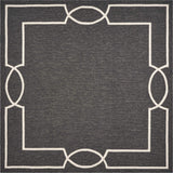 7' X 7' Black Geometric Hand Hooked Area Rug - Homeroots - Flyclothing LLC