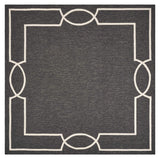 7' X 7' Black Geometric Hand Hooked Area Rug - Homeroots - Flyclothing LLC