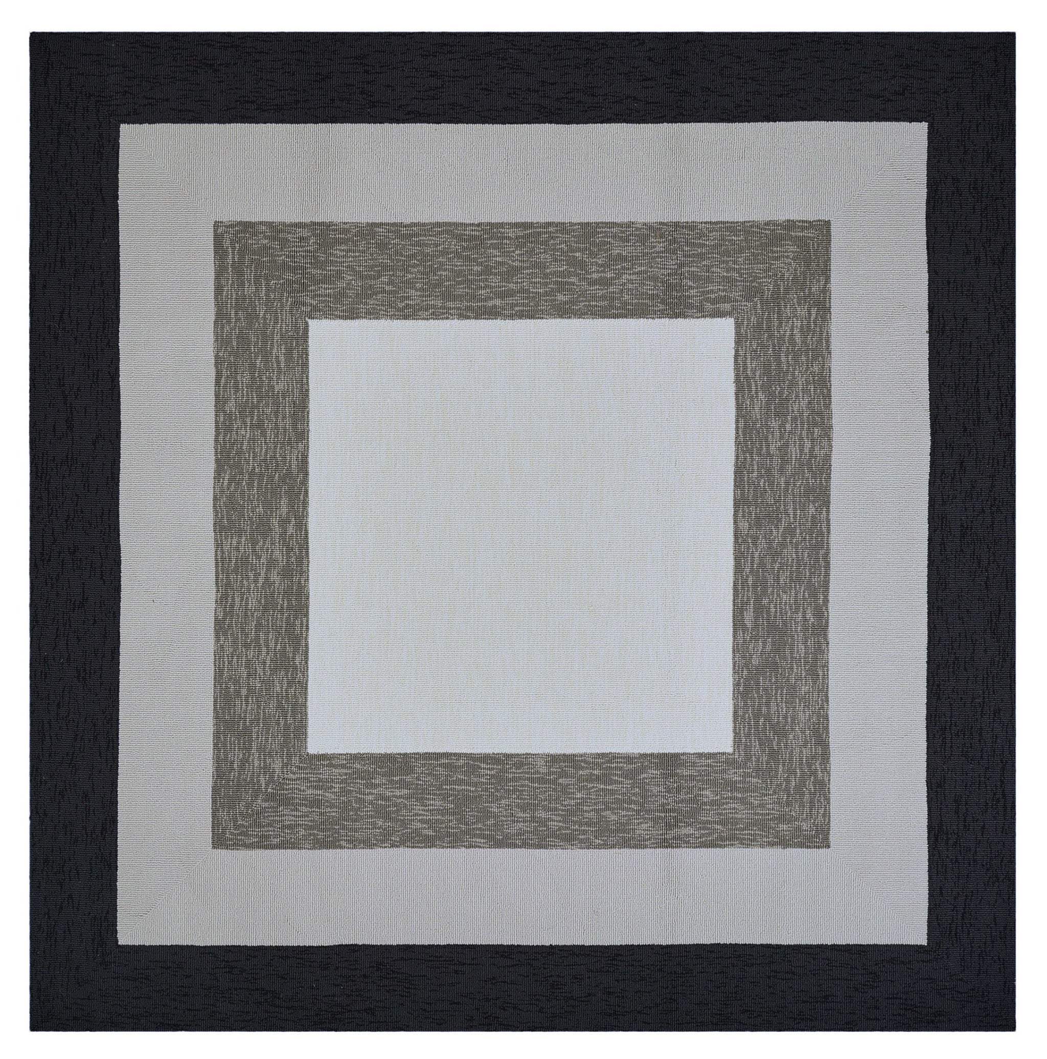 7' X 7' Gray Geometric Hand Hooked Area Rug - Homeroots - Flyclothing LLC