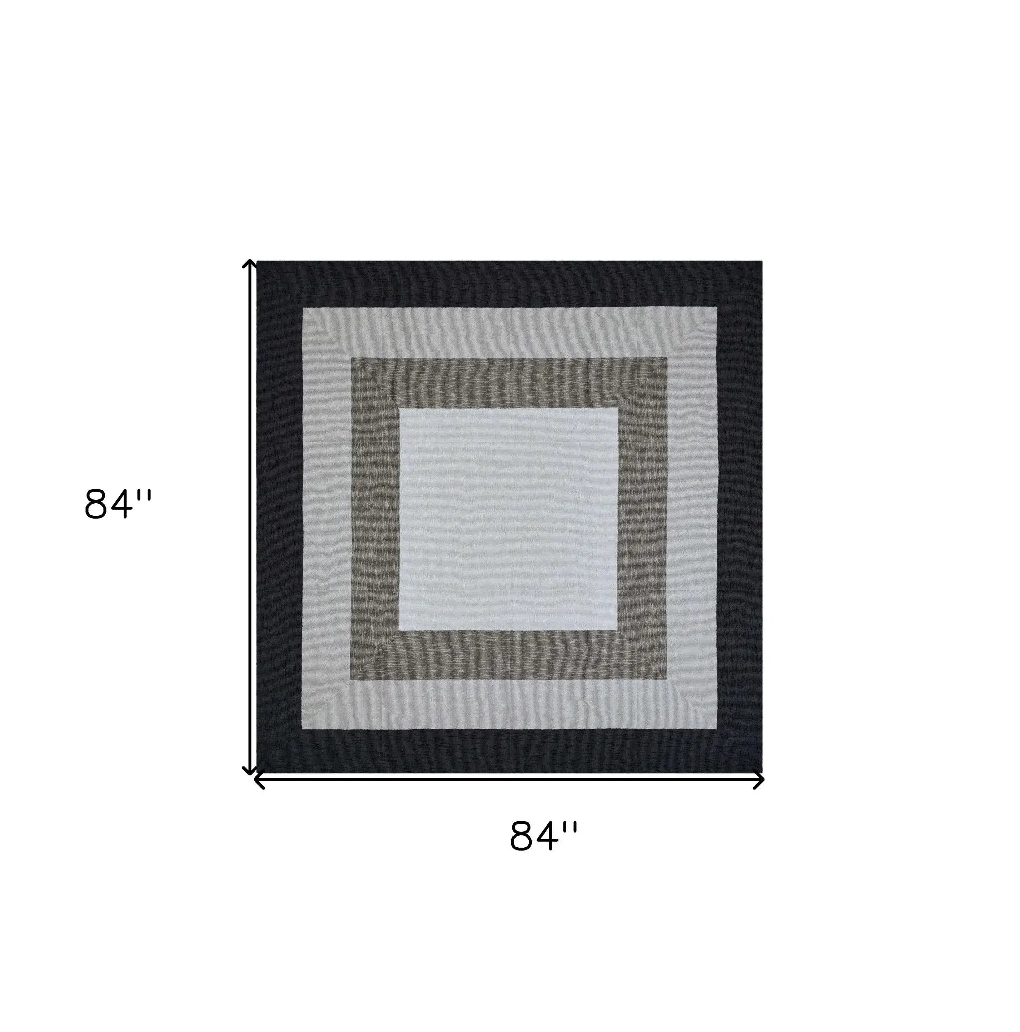 7' X 7' Gray Geometric Hand Hooked Area Rug - Homeroots - Flyclothing LLC