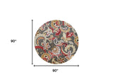 7' Taupe Round Hand Tufted Area Rug With UV Protection - Homeroots - Flyclothing LLC