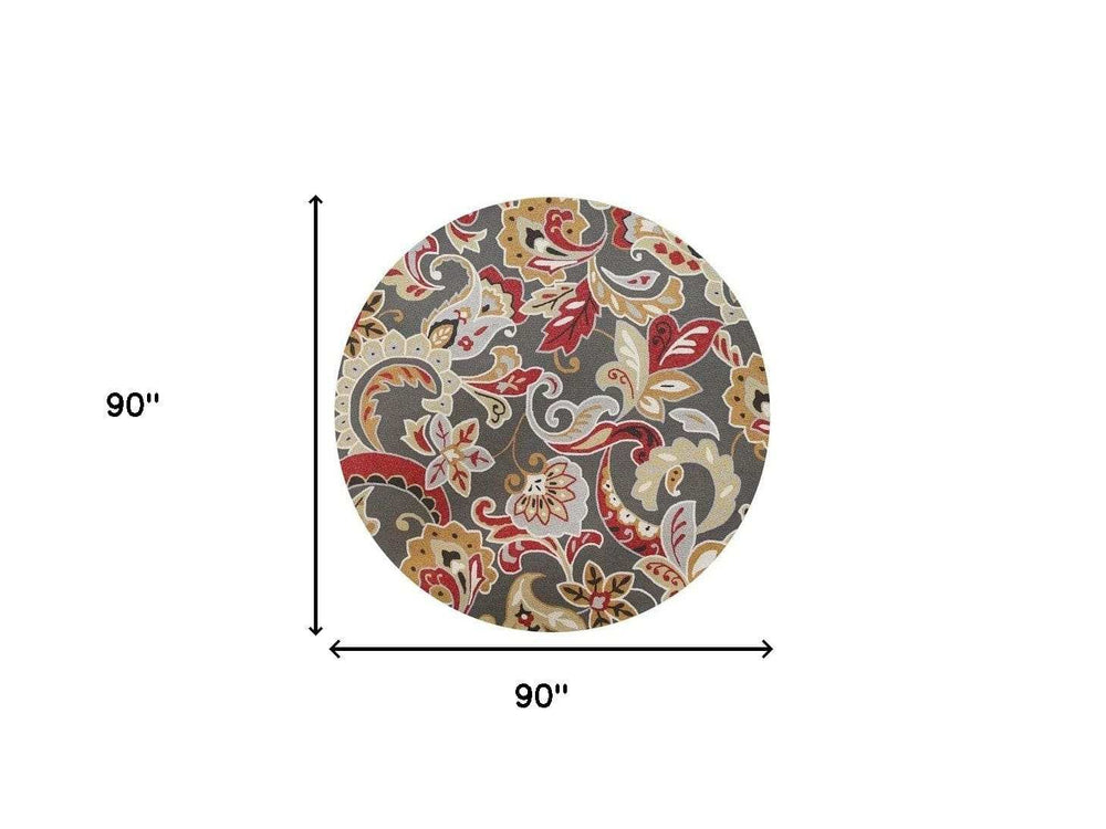 7' Taupe Round Hand Tufted Area Rug With UV Protection - Homeroots - Flyclothing LLC