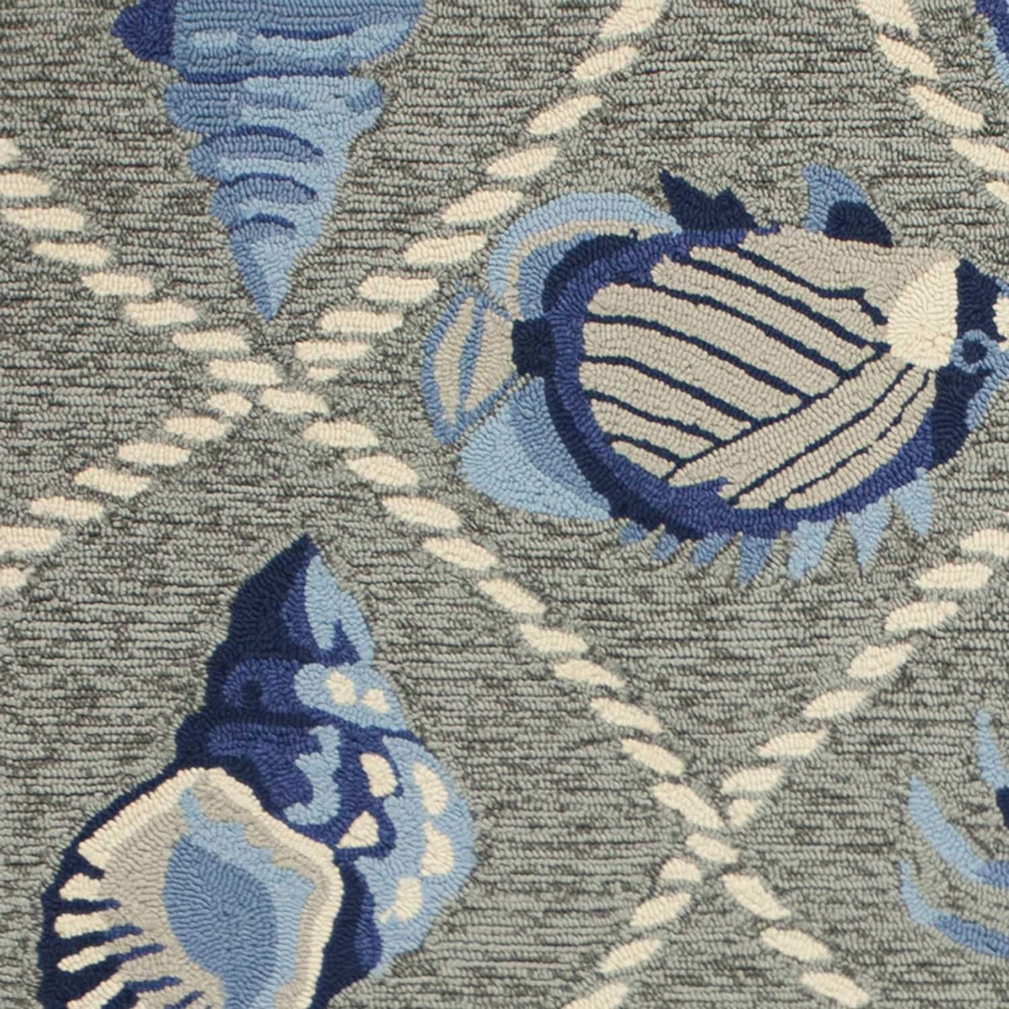 8' Round Gray Round Abstract Handmade Indoor Outdoor Area Rug - Homeroots - Flyclothing LLC