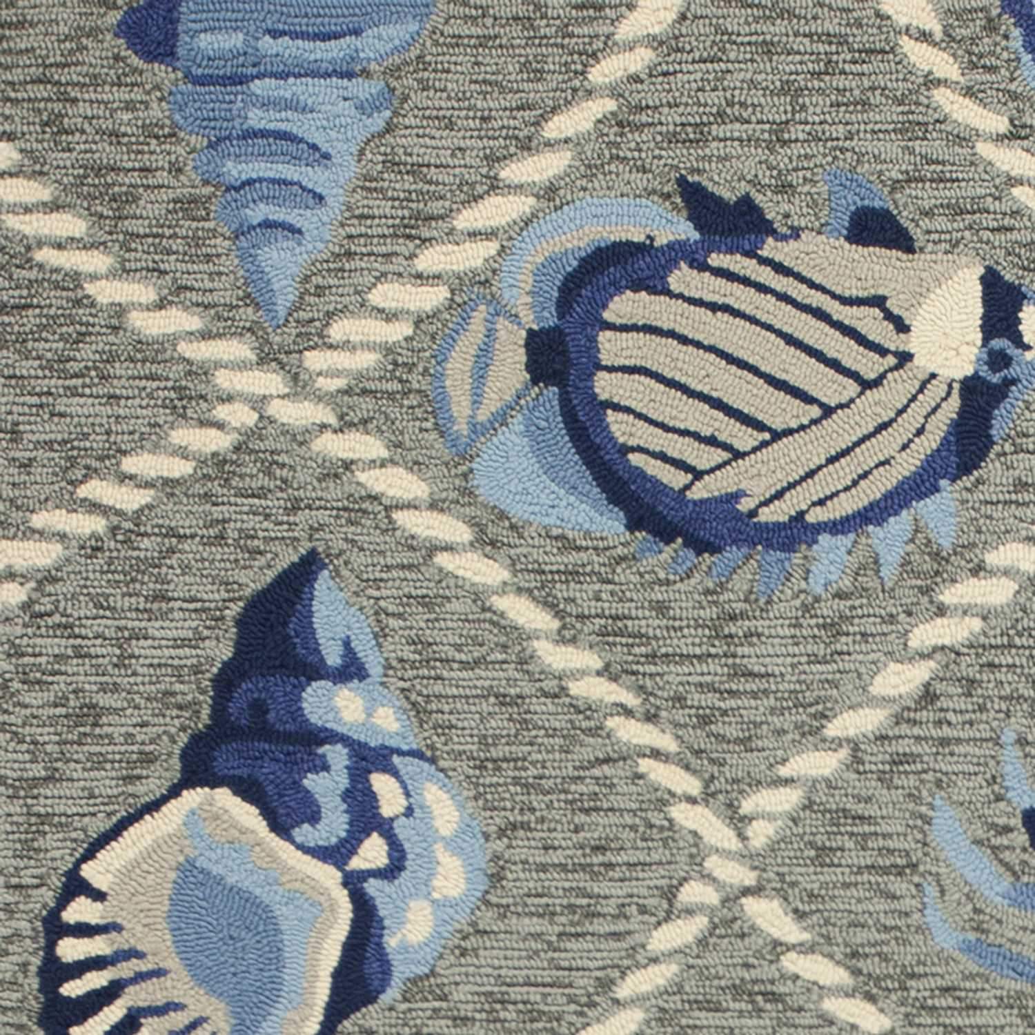 8' Round Gray Round Abstract Handmade Indoor Outdoor Area Rug - Homeroots - Flyclothing LLC