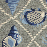 8' Round Gray Round Abstract Handmade Indoor Outdoor Area Rug - Homeroots