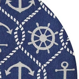7' Round Uv Treated Polypropylene Navy Area Rug - Homeroots - Flyclothing LLC