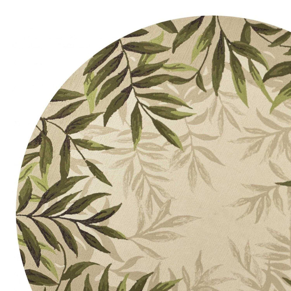 8' Round Sand Round Floral Handmade Indoor Outdoor Area Rug - Homeroots - Flyclothing LLC