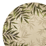 8' Round Sand Round Floral Handmade Indoor Outdoor Area Rug - Homeroots - Flyclothing LLC