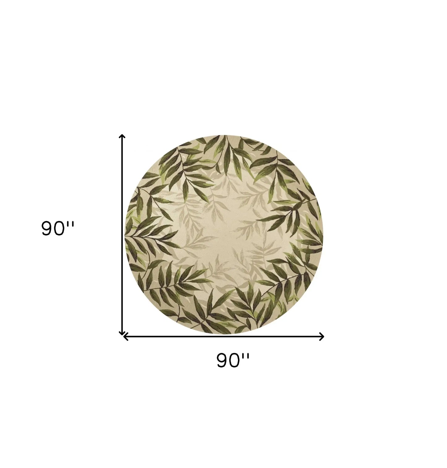 8' Round Sand Round Floral Handmade Indoor Outdoor Area Rug - Homeroots - Flyclothing LLC