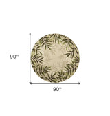 8' Round Sand Round Floral Handmade Indoor Outdoor Area Rug - Homeroots - Flyclothing LLC
