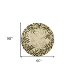 8' Round Sand Round Floral Handmade Indoor Outdoor Area Rug - Homeroots - Flyclothing LLC