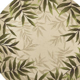 8' Round Sand Round Floral Handmade Indoor Outdoor Area Rug - Homeroots - Flyclothing LLC