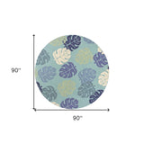 7' Round Uv Treated Polypropylene Turquoise Area Rug - Homeroots - Flyclothing LLC