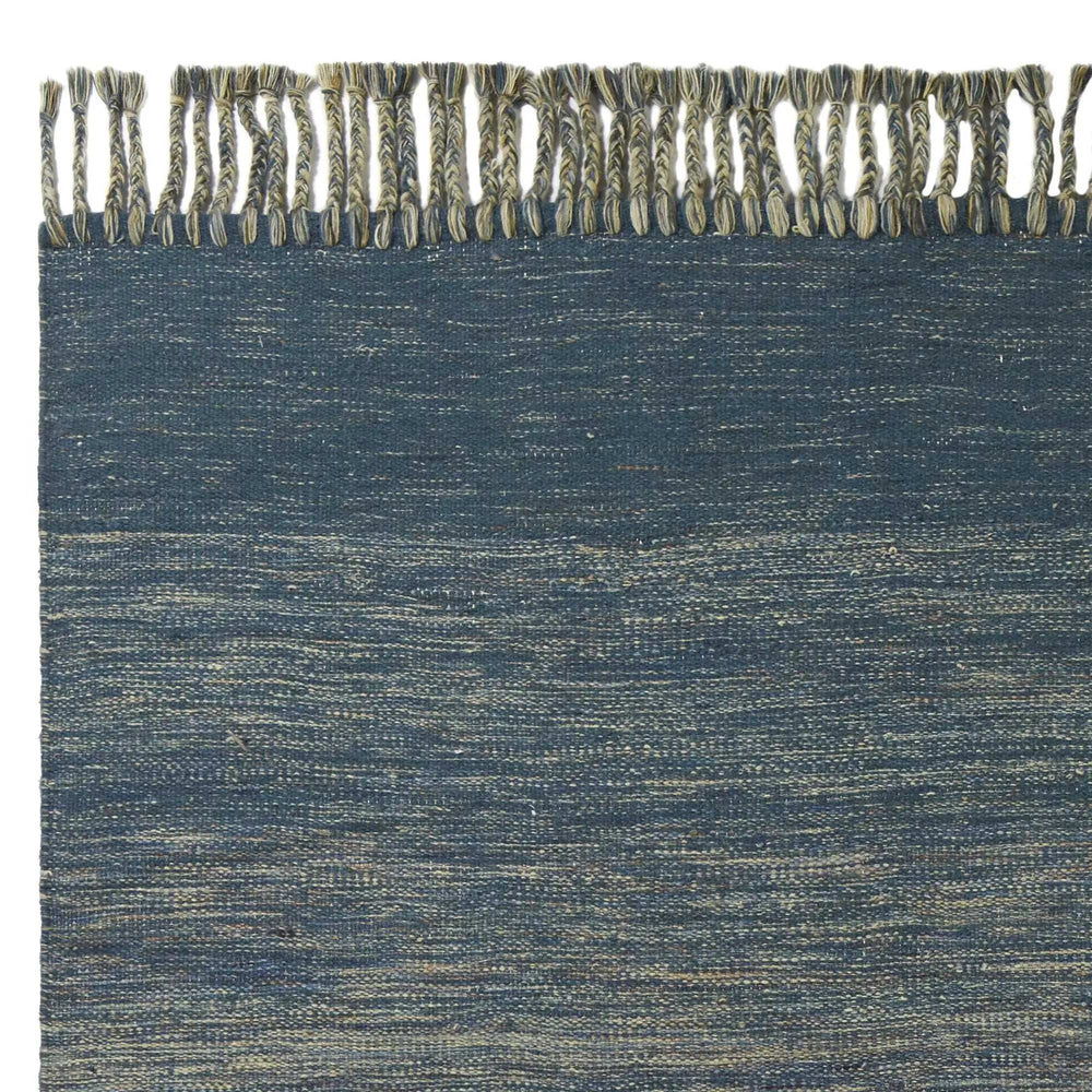 5' X 8' Blue and Ivory Wool Ombre Hand Woven Area Rug - Homeroots - Flyclothing LLC