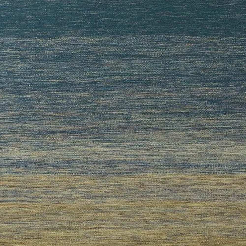 5' X 8' Blue and Ivory Wool Ombre Hand Woven Area Rug - Homeroots - Flyclothing LLC