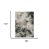 7' X 10' Silver Machine Woven Abstract Indoor Area Rug - Homeroots